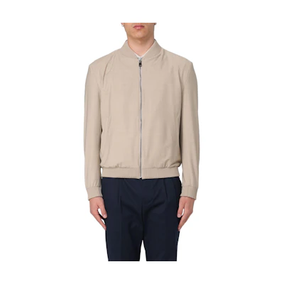 HUGO BOSS Solid Zip-Up Jacket in Light Brown 50509688-261