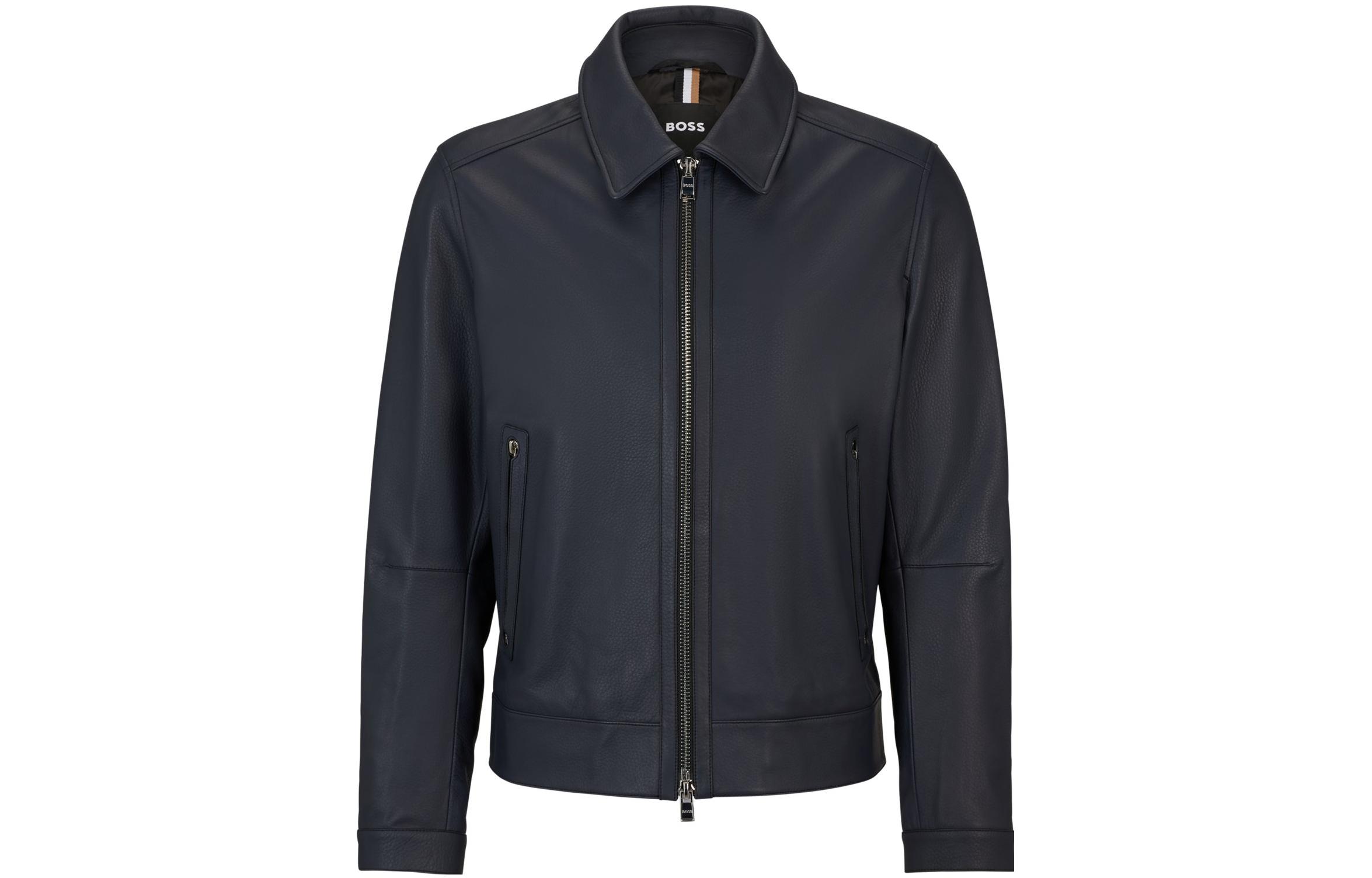 HUGO BOSS Solid Zip-Up Long-Sleeve Jacket Deep Blue 50499425-404