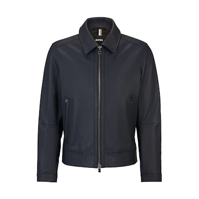 HUGO BOSS Solid Zip-Up Long-Sleeve Jacket Deep Blue 50499425-404