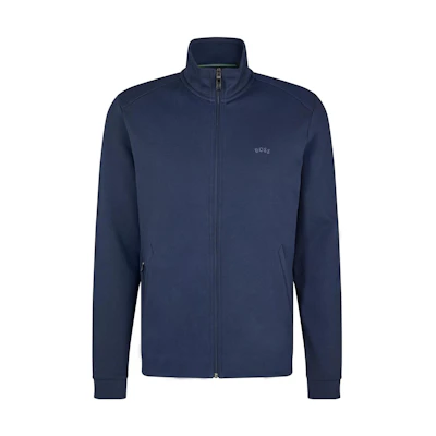 HUGO BOSS Solid Zip-Up Stand Collar Jacket Men’s Navy Blue 50469097-410