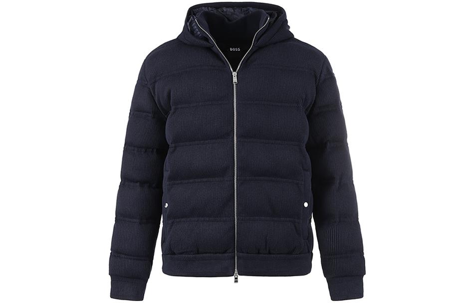 HUGO BOSS Solid Zipper Hoodie Jacket for Men in Navy Blue. 50500666-404