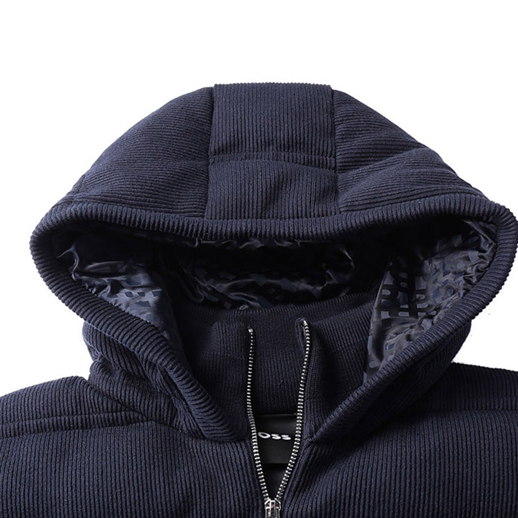 HUGO BOSS Solid Zipper Hoodie Jacket for Men in Navy Blue. 50500666-404 圖 8