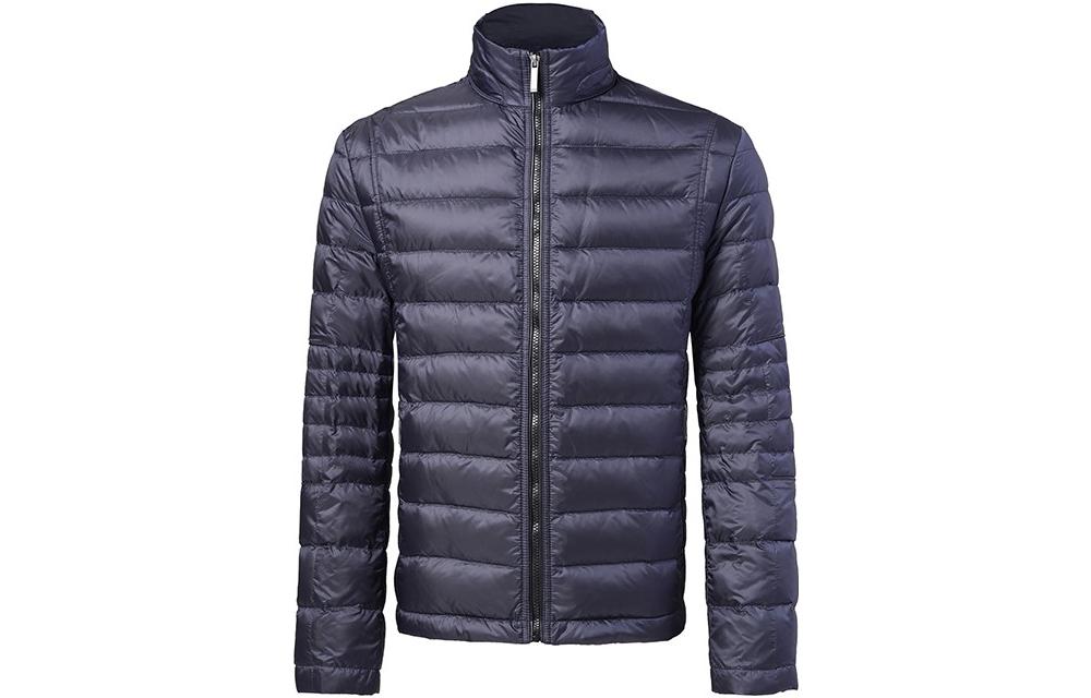 HUGO BOSS Solid Zipper Long Sleeve Down Jacket - Dark Blue 50385430-402