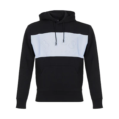 HUGO BOSS SS21 Black Cotton Hooded Long-Sleeve Sweatshirt 50410340-001