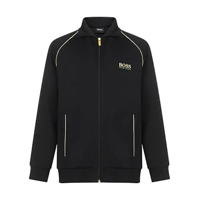 HUGO BOSS SS21 Black High Neck Jacket with Logo Letter Print 50442799-001