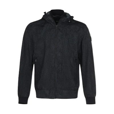 HUGO BOSS SS21 Black Hoodie Logo Jacket 50452318-001