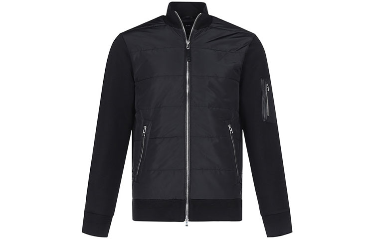 HUGO BOSS SS21 Black Logo Zip-Up Stand Collar Jacket 50452643-001