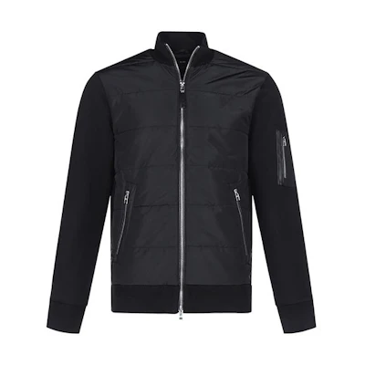 HUGO BOSS SS21 Black Logo Zip-Up Stand Collar Jacket 50452643-001