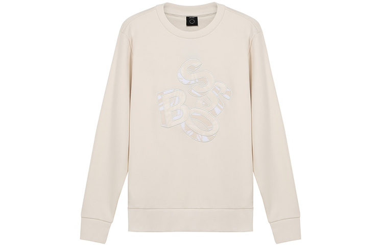HUGO BOSS SS21 Crewneck Letter Print Long Sleeve Sweatshirt White 50452973-118