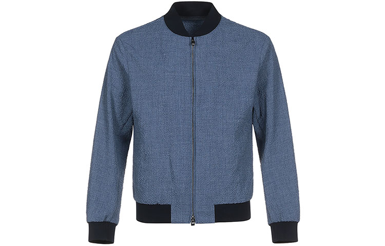 HUGO BOSS SS21 Dark Navy Zip-Up Stand Collar Jacket 50433876-407