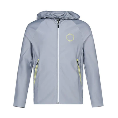 HUGO BOSS SS21 Gray Logo Hooded Jacket Long Sleeve 50459949-059
