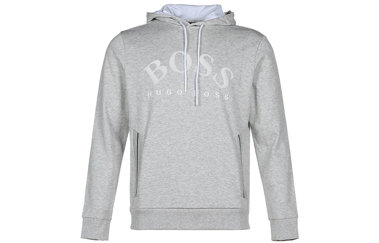 HUGO BOSS SS21 Light Grey Logo Print Sweatshirt 50430864-057