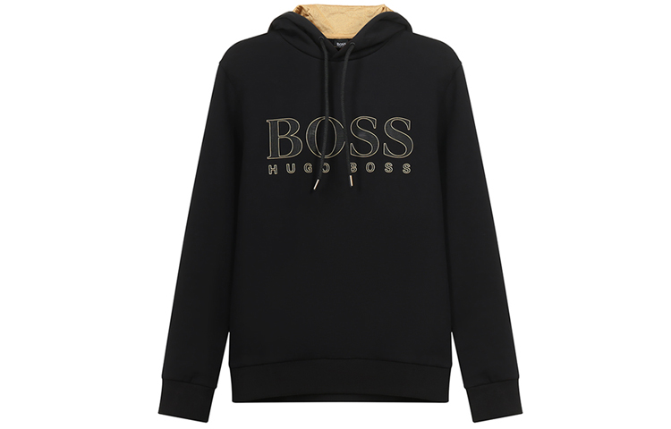 HUGO BOSS SS21 Logo Cotton Hoodie Black - 50451214-001