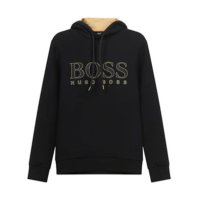HUGO BOSS SS21 Logo Cotton Hoodie Black - 50451214-001