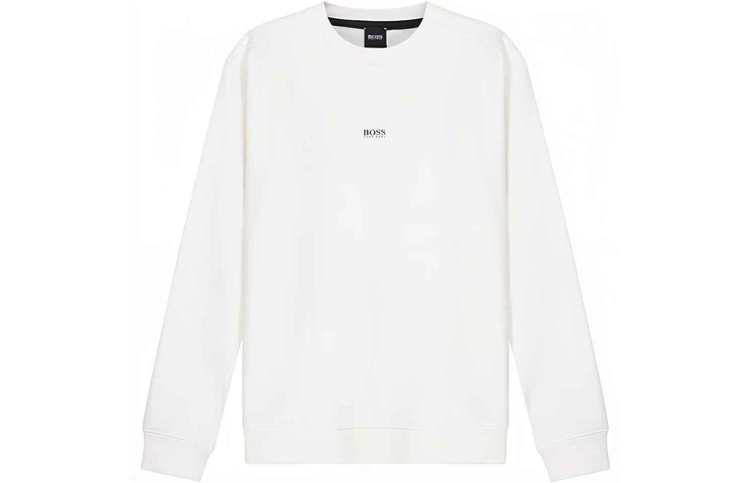 HUGO BOSS SS21 Logo Crewneck Long Sleeve Sweatshirt Off-White 50418949-101