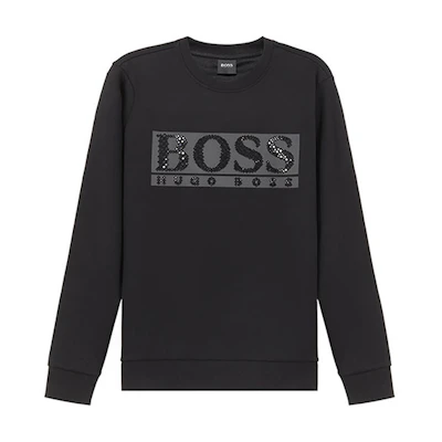 HUGO BOSS SS21 Logo Crewneck Pullover Sweatshirt Black 50443669-001