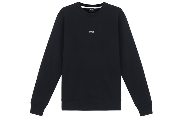 HUGO BOSS SS21 Logo Crewneck Pullover Sweatshirt Black 50418949-001