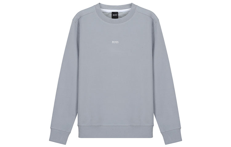 HUGO BOSS SS21 Logo Crewneck Pullover Sweatshirt Men’s Light Blue Gray 50418949-053