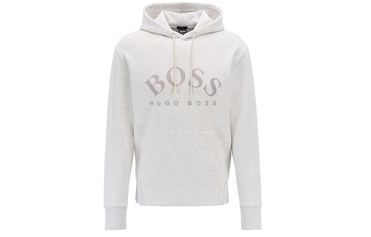 HUGO BOSS SS21 Logo Crewneck Sweatshirt Light Grey - 50404214-057
