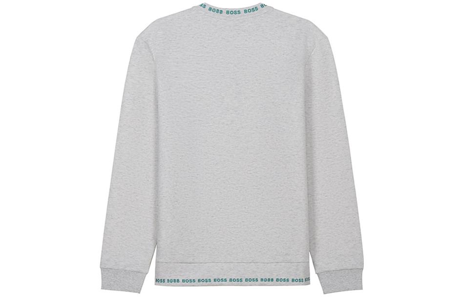 Lookbook HUGO BOSS SS21 男士灰白刺繡Logo圓領長袖衛衣 50452472-057