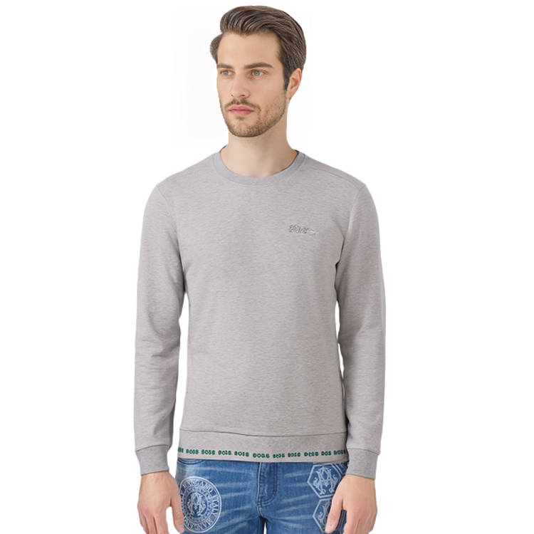 Details for HUGO BOSS SS21 男士灰白刺繡Logo圓領長袖衛衣 50452472-057