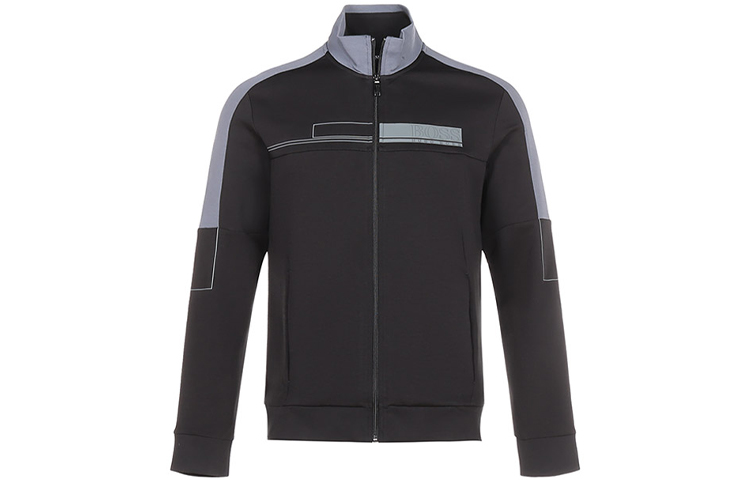 HUGO BOSS SS21 Logo Zip-Up Jacket Black Outerwear 50441244-001