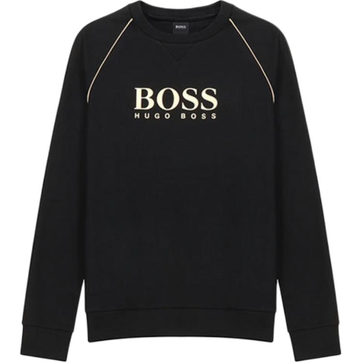 HUGO BOSS SS21 Metallic Detail Crewneck Sweatshirt Black - 50442816-001
