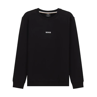 HUGO BOSS SS21 Minimal Logo Black Crewneck Sweatshirt for Men 50462828-001