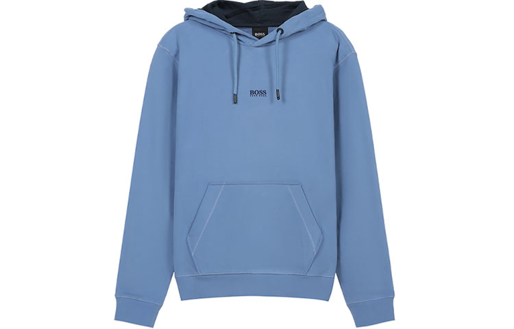 HUGO BOSS SS21 Solid Pocket Cotton Sweatshirt Light Blue 50449517-489