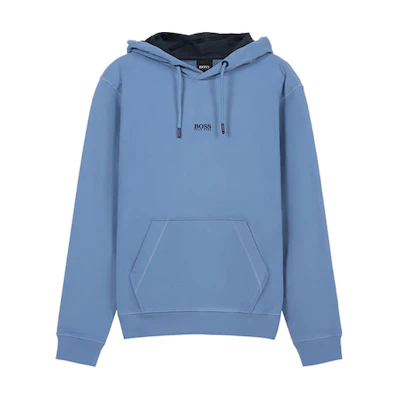 HUGO BOSS SS21 Solid Pocket Cotton Sweatshirt Light Blue 50449517-489