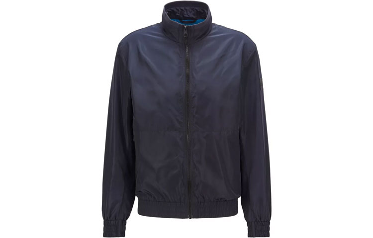 HUGO BOSS SS21 Waterproof Drawstring Sleeve Jacket Men’s Blue 50446838-402