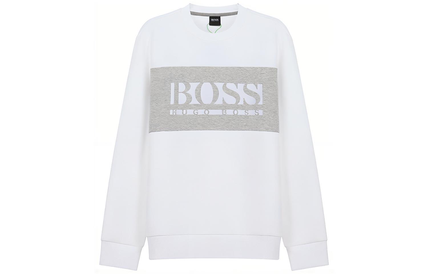 Order HUGO BOSS SS21 白色圓領 Logo印花衛衣 50447034-100