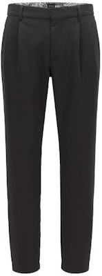 HUGO BOSS SS22 Black Solid Pleated Tapered Casual Pants. 50468192-001 Order HUGO BOSS SS22 Black Solid Pleated Tapered Casual Pants. 50468192-001