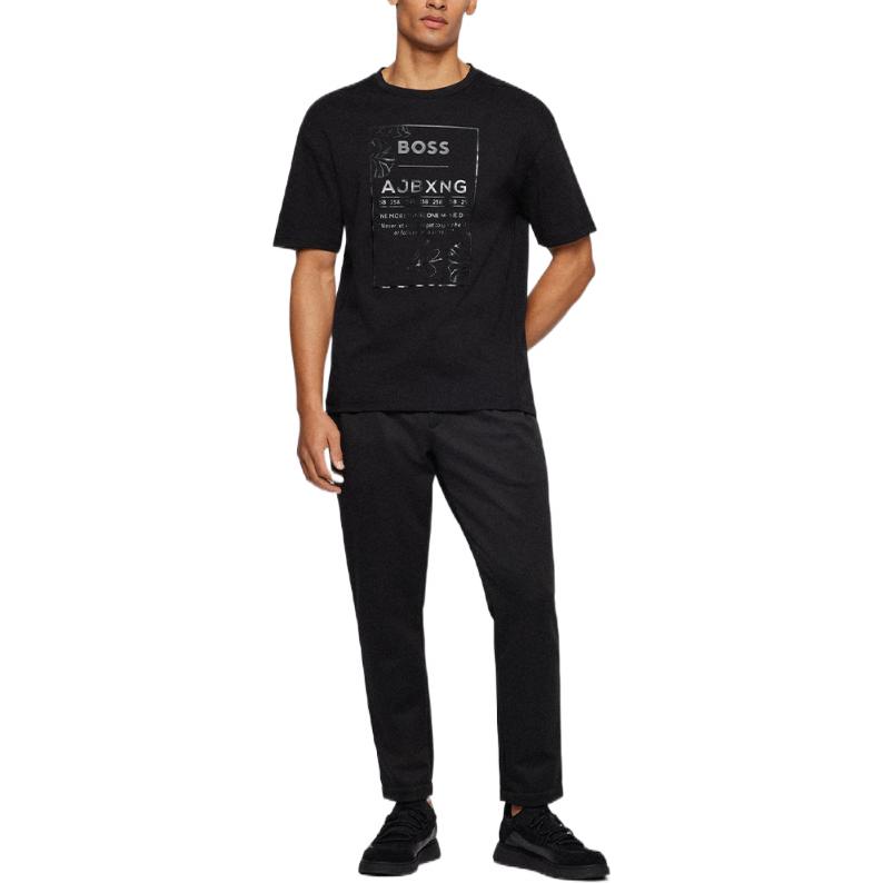 Lookbook HUGO BOSS SS22  Black Solid Pleated Tapered Casual Pants. 50468192-001