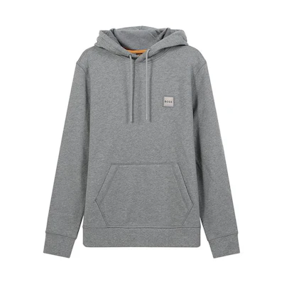 HUGO BOSS SS22 Grey Hoodie with Solid Logo Patch. 50468445-051
