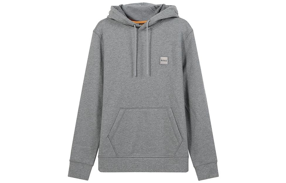 Order HUGO BOSS SS22 灰色連帽衫帶實心標誌貼布。 50468445-051
