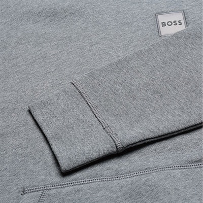 HUGO BOSS SS22 灰色連帽衫帶實心標誌貼布。 50468445-051 Sizing HUGO BOSS SS22 灰色連帽衫帶實心標誌貼布。 50468445-051