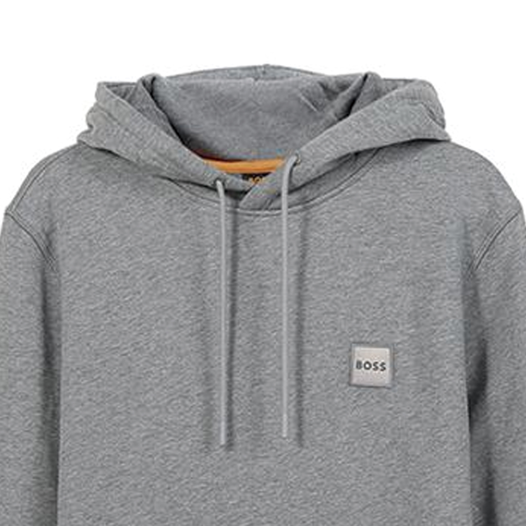 Cheap HUGO BOSS SS22 灰色連帽衫帶實心標誌貼布。 50468445-051