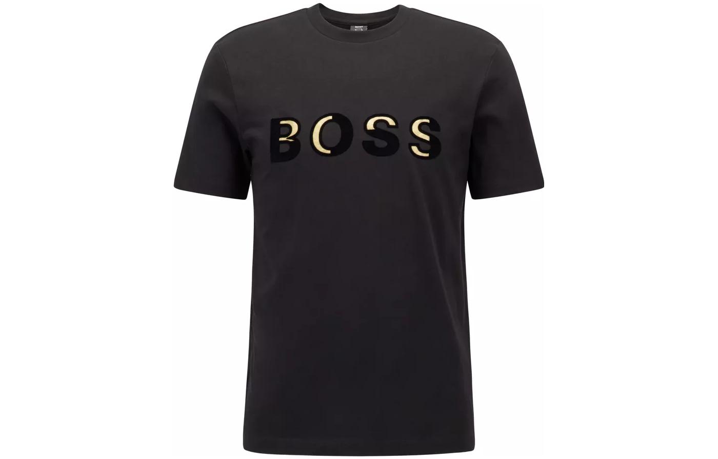 Order HUGO BOSS SS22  Logo Printed Crew Neck Black T-Shirt. 50462724-003