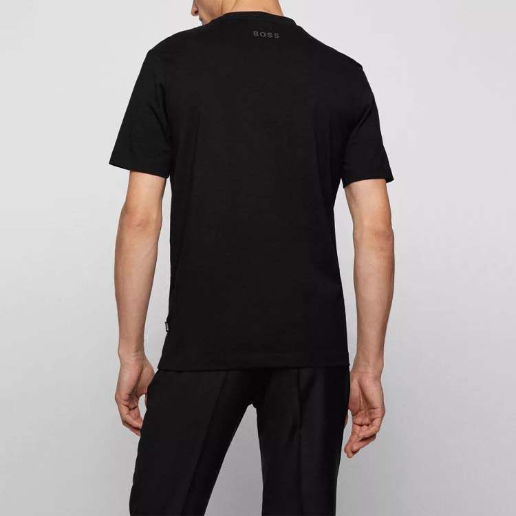 Shop HUGO BOSS SS22  Logo Printed Crew Neck Black T-Shirt. 50462724-003