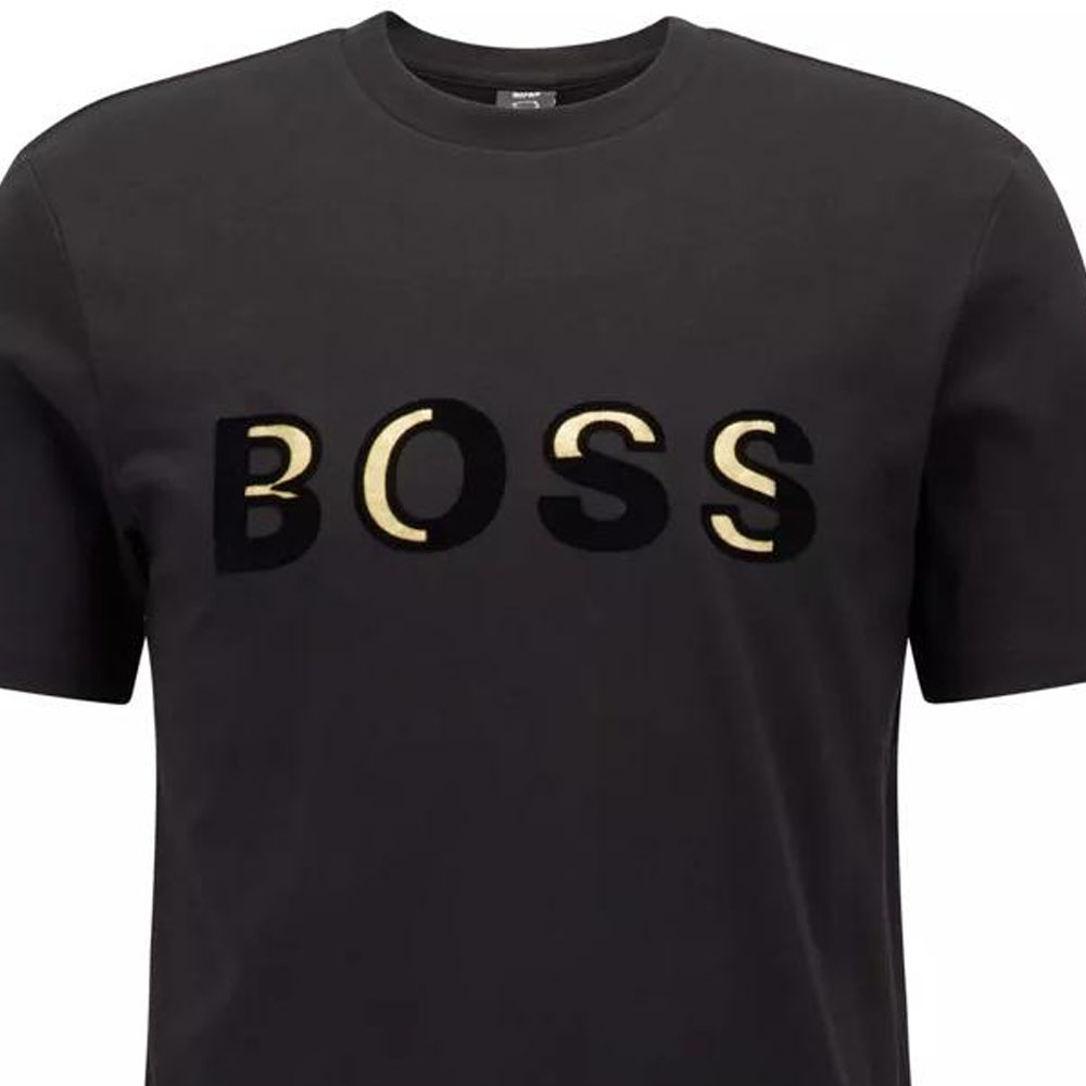 Details for HUGO BOSS SS22  Logo Printed Crew Neck Black T-Shirt. 50462724-003
