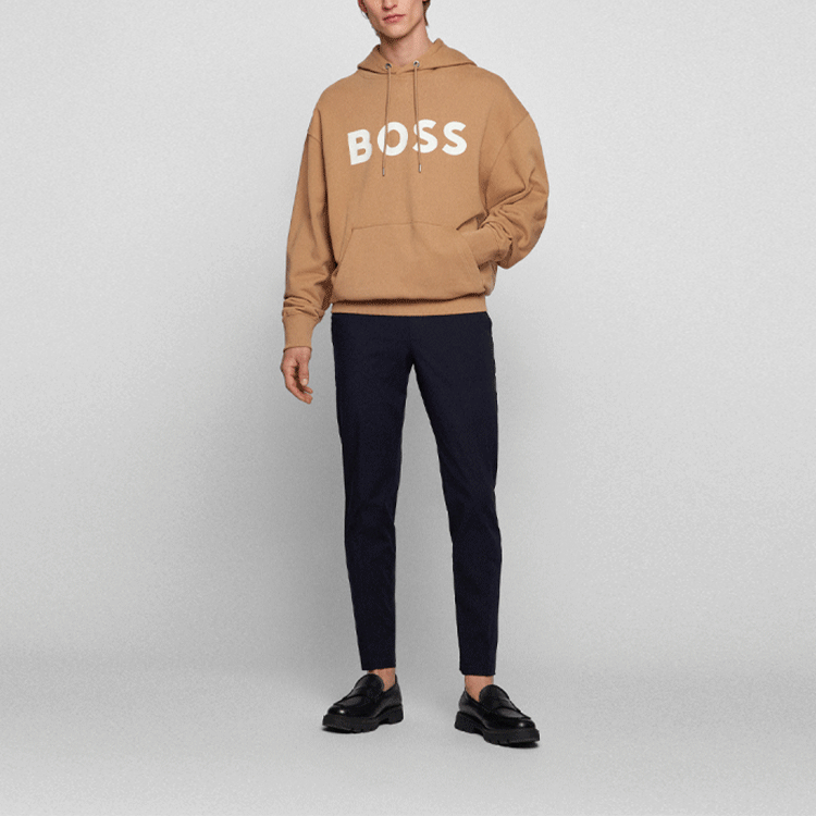 Lookbook HUGO BOSS SS22  Logo Stretch Cotton Casual Pants - Navy Blue 50452098-404