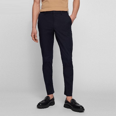 HUGO BOSS SS22 Logo Stretch Cotton Casual Pants - Navy Blue 50452098-404 Purchase HUGO BOSS SS22 Logo Stretch Cotton Casual Pants - Navy Blue 50452098-404