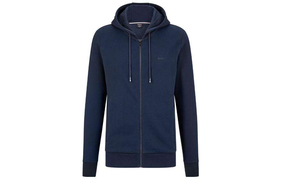 Order HUGO BOSS SS22 海軍藍標誌拉鍊長袖運動衫 50471960-404