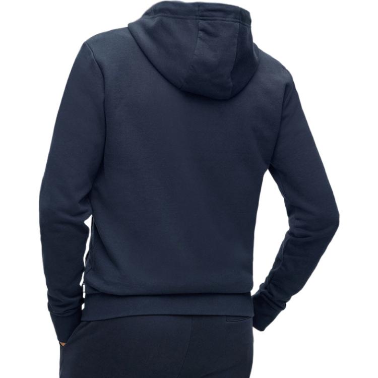 Shop HUGO BOSS SS22 海軍藍標誌拉鍊長袖運動衫 50471960-404