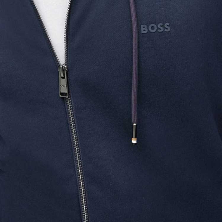 Details for HUGO BOSS SS22 海軍藍標誌拉鍊長袖運動衫 50471960-404