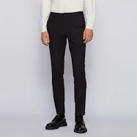 Shop HUGO BOSS SS22 修身版型休閒黑色西裝褲 50437895-001