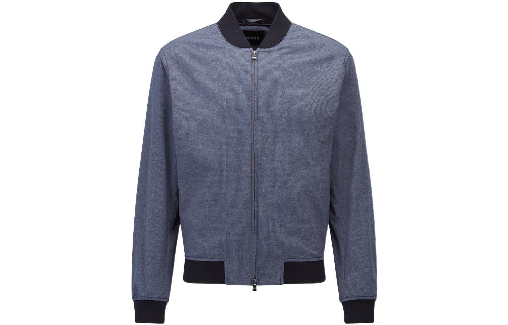 HUGO BOSS SS22  Slim Fit Mesh Jacket with Zipper in Navy Blue 50468913-494