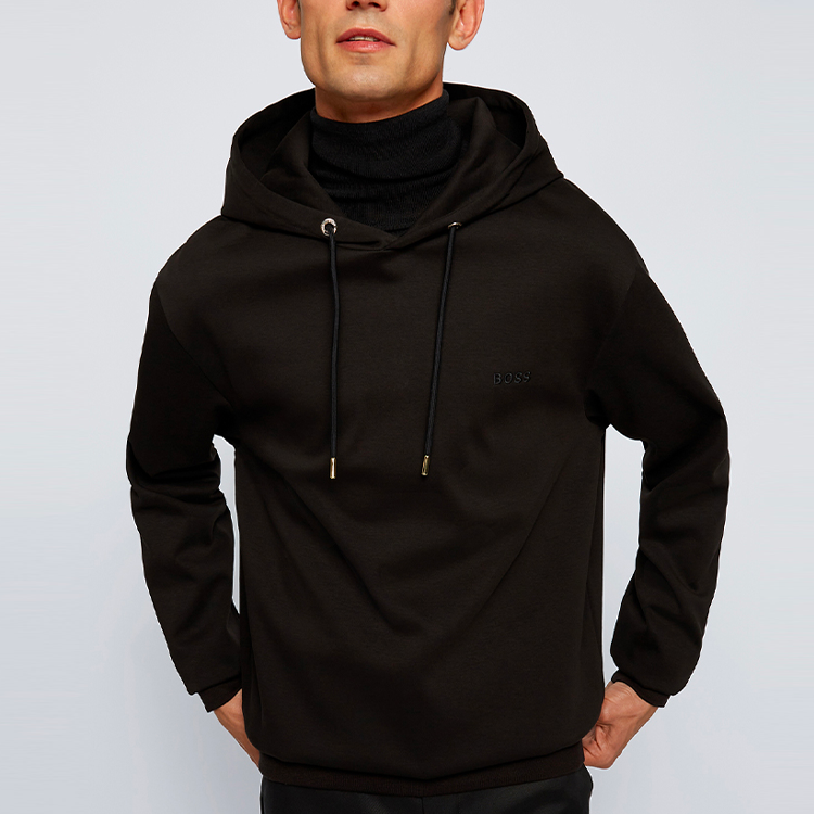 Shop HUGO BOSS SS22 虎圖案棉混紡衛衣 黑色 50462943