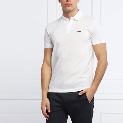 HUGO BOSS SS22 White Polo Shirt with Solid Logo Embroidery. 50469258-100 Details for HUGO BOSS SS22 White Polo Shirt with Solid Logo Embroidery. 50469258-100